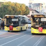 Aydın Büyükşehir Belediyesi şehitlerimiz için ulaşım araçlarına siyah kurdele ve türk bayrağı astı