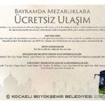 Bayramda mezarlıklara ücretsiz ulaşım